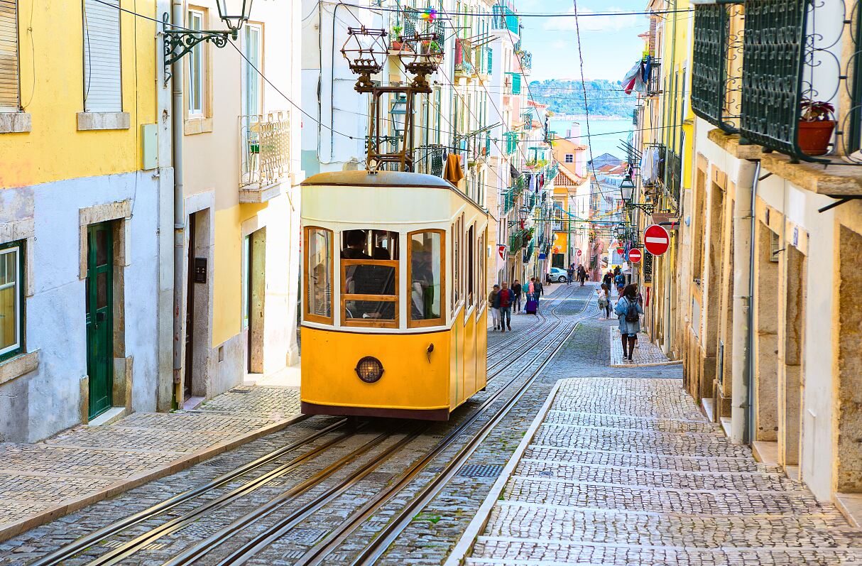 Lisbon funicular tram
