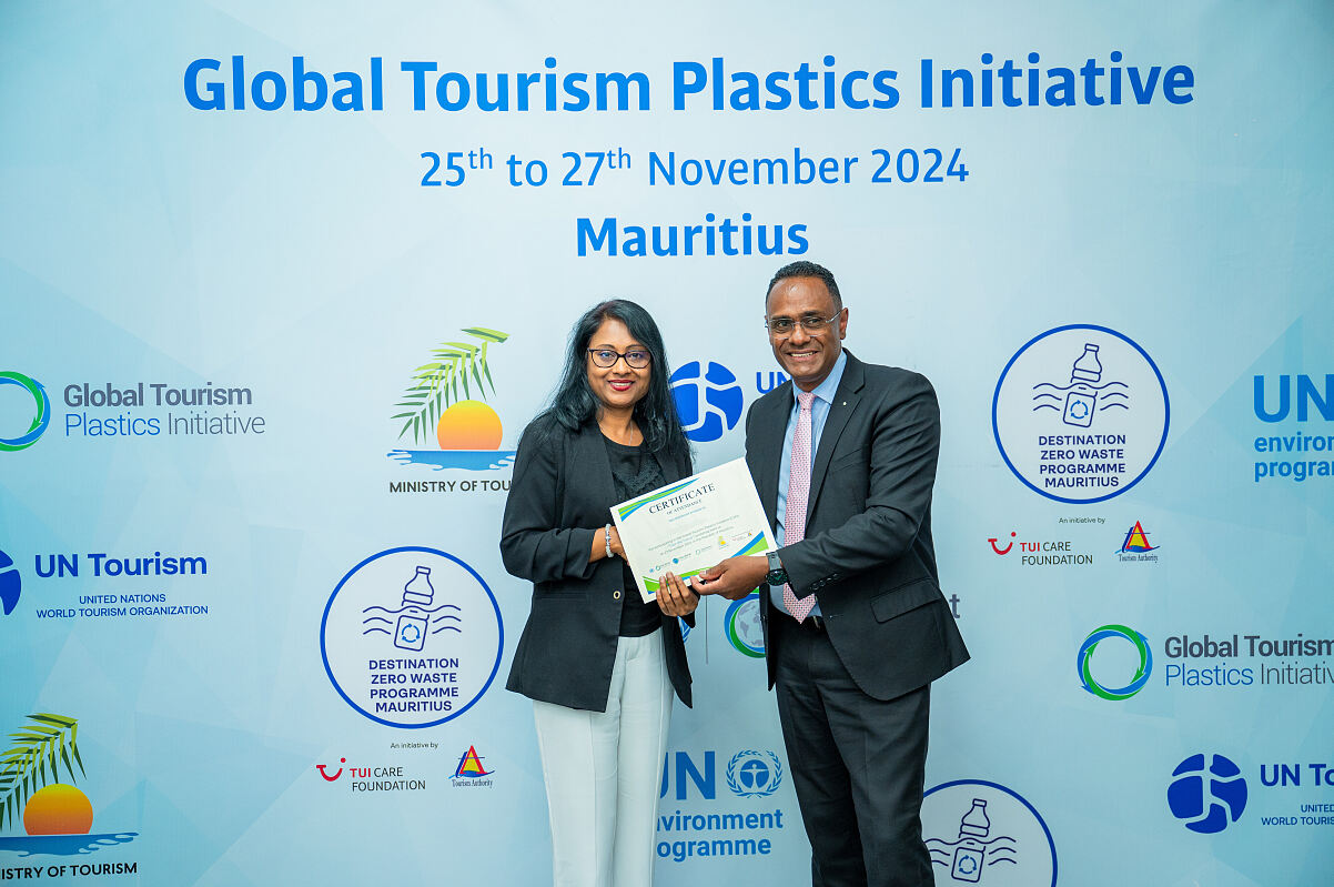 Sydney Pierre, Deputy Minister for Tourism of Mauritius certificate handover