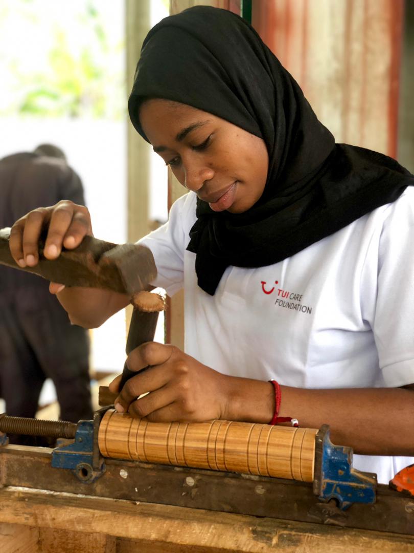 Destination Zero Waste Zanzibar - working at the upcycling workshop