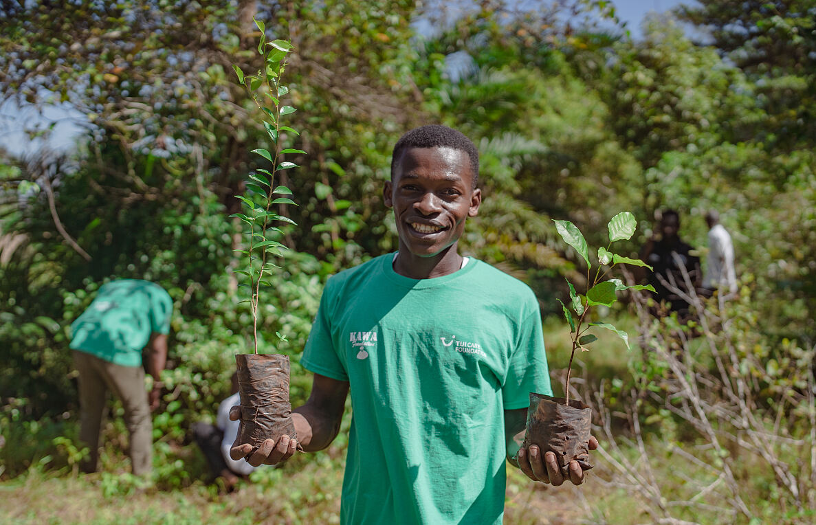 TUI Forest Zanzibar - two of the over 60.000 trees being planted